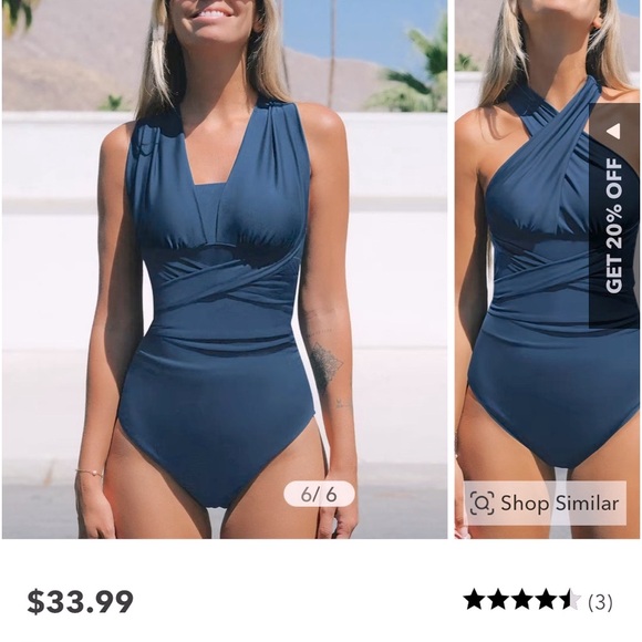 Italian Voyage Multi-Way Wrap Tie Back 1pc Swimsuit. XL. SEE PICS X TRUE COLOR - Picture 2 of 9